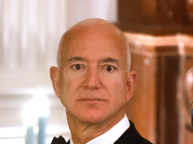 Amazon CEO Jeff Bezos attends the state dinner for Japane in the East Room of the White House on April 10, 2024 in Washington, DC. U.S. President Joe Biden welcomed Japanese Prime Minister Fumio Kishida for an official state visit where the two leaders announced new agreements on technology and strengthening military and economic partnerships against Chinese aggression in the Indo-Pacific region. (Chip Somodevilla/Getty)