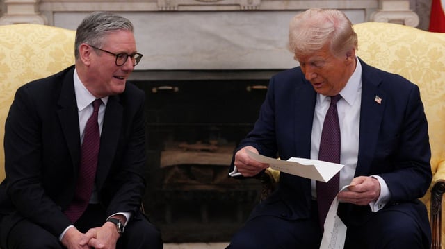 Sir Keir Starmer was able to hand President Trump an invitation from the King during his meeting at the White House