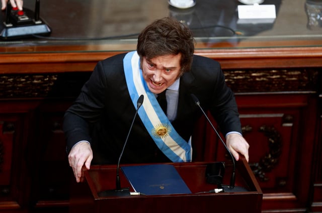 Le président argentin Javier Milei assiste à la session d’ouverture de la législature, au Congrès national, à Buenos Aires, Argentine, le 1er mars 2025.