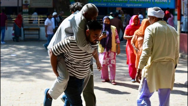 Candidates and political parties have been working tirelessly to ensure voter participation, with many arranging pick-and-drop services for senior citizens and differently-abled voters to encourage turnout (Parveen Kumar/HT)