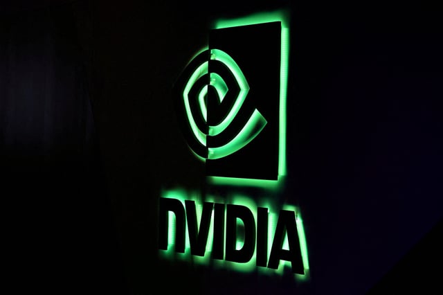 A NVIDIA logo is shown at SIGGRAPH 2017 in Los Angeles, California, U.S. July 31, 2017.  REUTERS/Mike Blake/File Photo