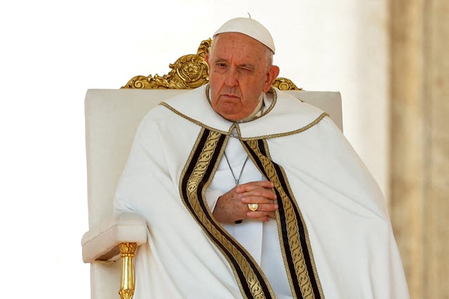 Pope Francis attends the consistory ceremony to elevate Roman Catholic prelates to the rank of cardinal, in Saint Peter's Square at the Vatican, September 30, 2023. REUTERS/Remo Casilli/File Photo