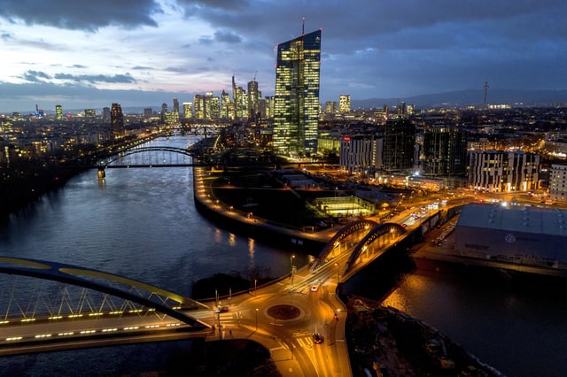 FILE - The European Central Bank is pictured in Frankfurt, Germany, Wednesday, Jan. 24, 2024. (AP Photo/Michael Probst, File)