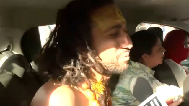 'IIT Baba' Abhay Singh, who gained attention during the Maha Kumbh, spoke briefly to reporters while being arrested