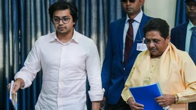 Akash Anand with BSP supremo Mayawati.