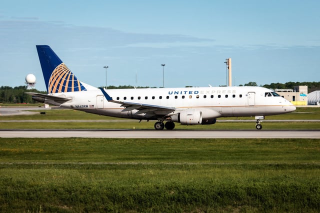 A United Express (Republic Airways) Embraer 170-100SE at Montreal Pierre Elliott Trudeau International Airport in Montreal on May 23, 2022.