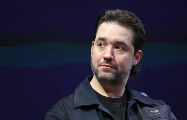 NEW YORK, NEW YORK - APRIL 23: Alexis Ohanian, Principal Owner, Angel City Football Club & Los Angeles Golf Club, looks on during a conversation with Olympic sprinter Gabby Thomas during the Business of Women Sport Summit presented by Deep Blue Sports and Axios at Chelsea Factory on April 23, 2024 in New York City. (Photo by Elsa/Getty Images)