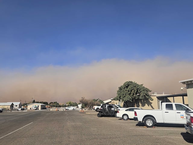 A haboob, or dust storm, swept across southwest New Mexico on Monday, pushing visibility down to near zero.