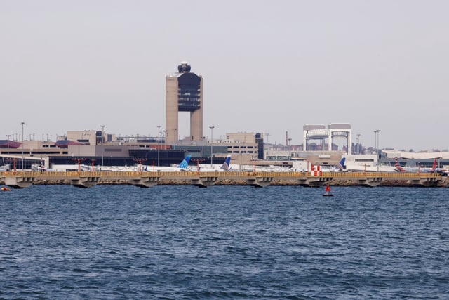 The control tower at Logan Airport in Boston.