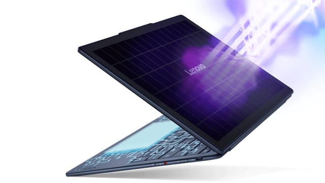 Lenovo Yoga Solar PC concept's back cover features a solar panel for capturing energy