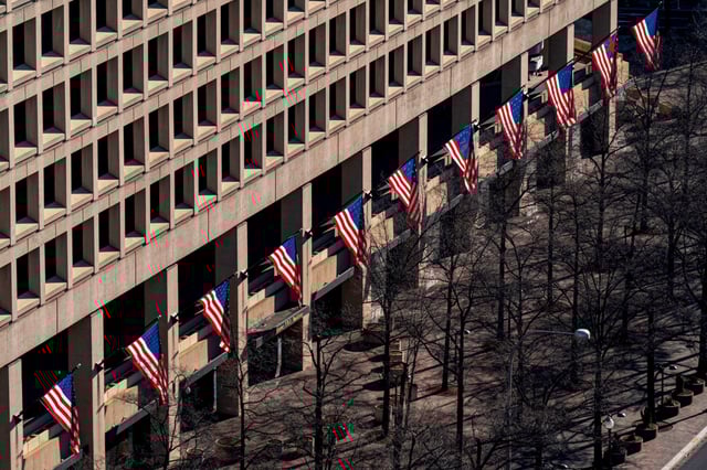 The J. Edgar Hoover Federal Bureau of Investigation building in Washington, D.C., on Feb. 24, 2025.