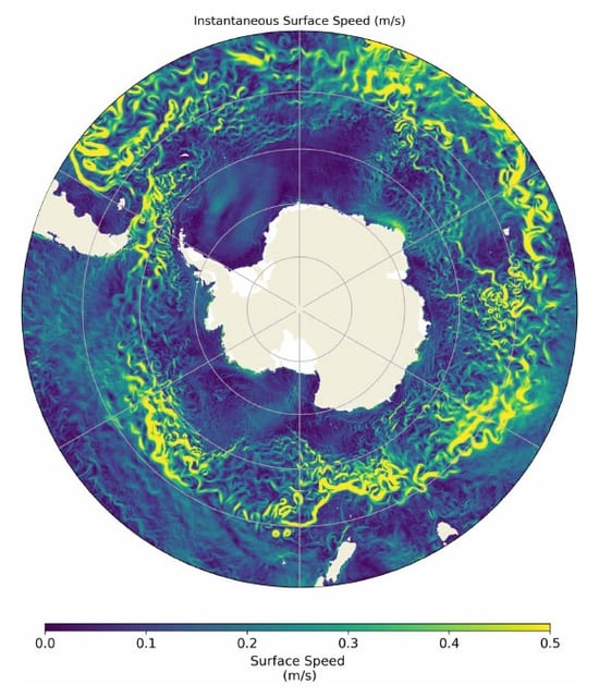 Sohail et al. analyzed a high-resolution ocean and sea ice simulation of ocean currents, heat transport and other factors to diagnose the impact of changing temperature, saltiness and wind conditions. Image credit: Sohail et al., doi: 10.1088/1748-9326/adb31c.