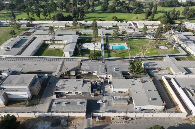 Aerial view of Los Padrinos Juvenile Hall in Downey on Thursday, June 29, 2023.