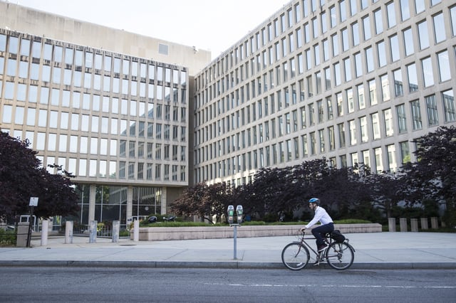 Scenes from outside the U.S. Office of Personnel Management in Washington on May 21, 2019. (Photo by Sarah Silbiger for The Washington Post via Getty Images)