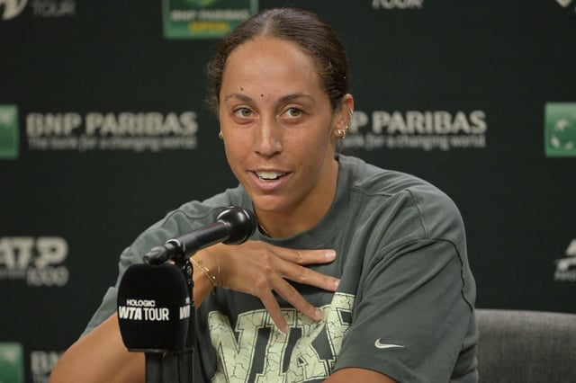 Mar 4, 2025; Indian Wells, CA, USA;  Madison Keys (USA) talks to media during a news conference during the BNP Paribas Open at the Indian Well Tennis Garden. Mandatory Credit: Jayne Kamin-Oncea-Imagn Images/File Photo