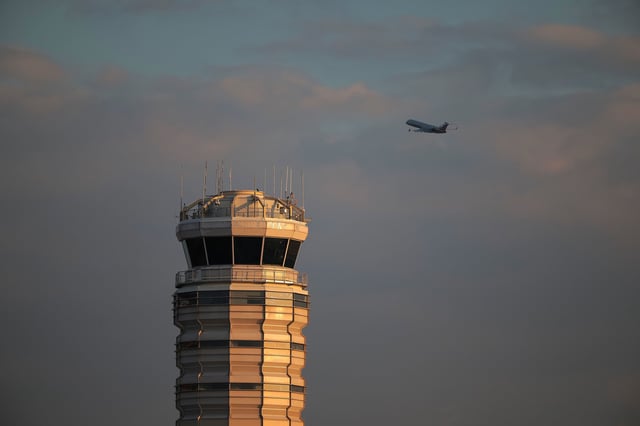 ARLINGTON, VIRGINIA - FEBRUARY 04: The air traffic control tower after the American Airlines crash at the Reagan National Airport on February 03, 2025 in Arlington, Virginia. An American Airlines flight from Wichita, Kansas collided midair with a military Black Hawk helicopter while on approach to Ronald Reagan Washington National Airport on January 29, 2025 outside of Washington, DC. According to reports, there were no survivors among the 67 people onboard both aircraft.  (Photo by Kayla Bartkowski/Getty Images)