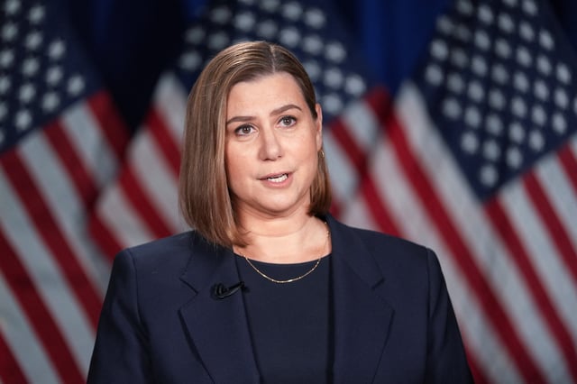 Senator Elissa Slotkin (D-MI) rehearses the Democratic response to President Donald Trump's address to a joint session of congress, in Wyandotte, Michigan, U.S.  March 4, 2025. Paul Sancya/Pool via REUTERS