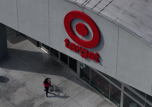 In an aerial view, a customer enters a Target store on February 28, 2025, in Sausalito, California. The People&#39;s Union USA, a grassroots group, is calling for an &#34;economic boycott&#34; on Friday and is urging Americans not to shop for 24 hours. The boycott follows a rollback of diversity, equity and inclusion initiatives at several companies.