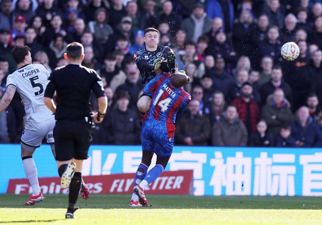 Soccer Football - FA Cup - Fifth Round - Crystal Palace v Millwall - Selhurst Park, London, Britain - March 1, 2025 Millwall's Liam Roberts fouls Crystal Palace's Jean-Philippe Mateta and is later sent off REUTERS/David Klein/File Photo