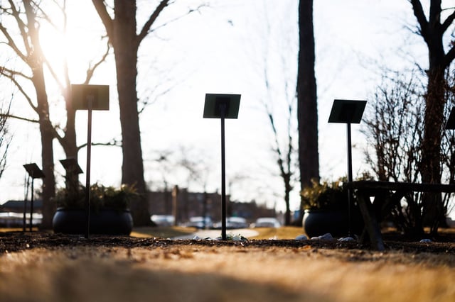 A temporary memorial sits outside Highland Park City Hall in honor of the victims of the 2022 Highland Park Fourth of July parade shooting on March 3, 2025, in Highland Park. (Armando L. Sanchez/Chicago Tribune)