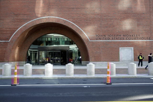 The exterior of John Jospeh Moakley U.S. Courthouse, where Alec Burlakoff, former vice president of sales at Insys, appears in federal court after reaching a plea deal with prosecutors, in Boston, Massachusetts, U.S., November 28, 2018.