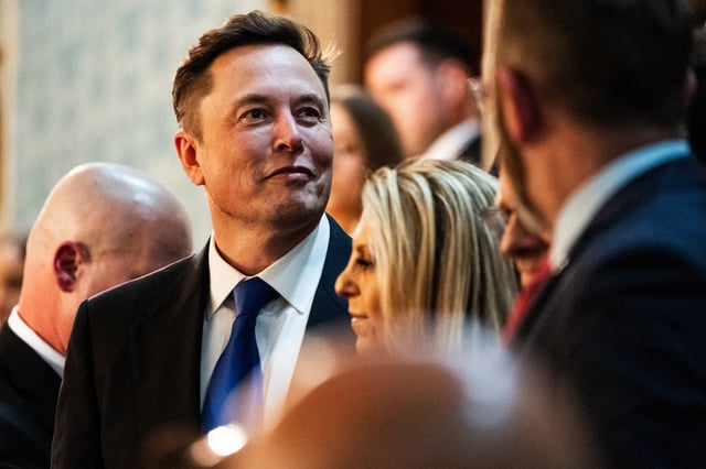 Elon Musk at President Donald Trump addresses a joint session of Congress at the U.S. Capitol on Tuesday, March 4, 2025.