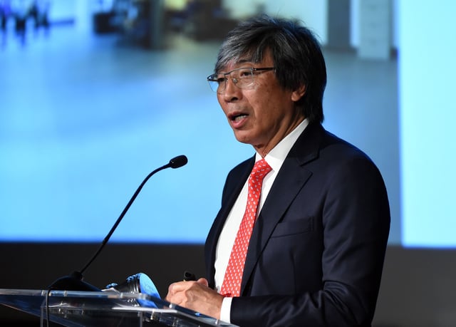 Dr. Patrick Soon-Shiong accepts the Champion of Business award at the second annual Champions of Business in El Segundo on Thursday, September 28, 2017.