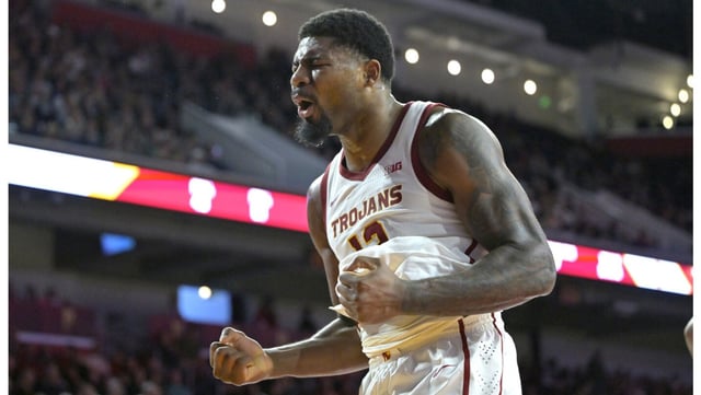 USC’s Rashaun Agee, shown in an image from earlier this season, had 18 points in the Trojans’ 92-61 victory over Washington on Wednesday night at the Galen Center. (Photo by Jayne Kamin-Oncea/Getty Images)