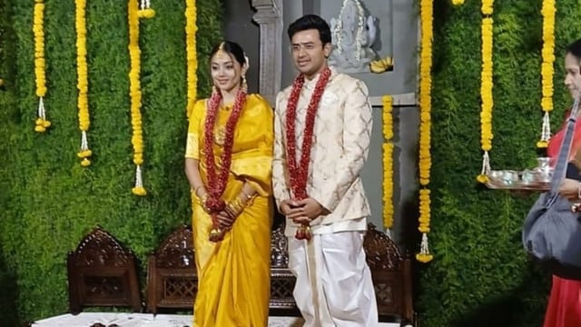 Bengaluru South MP Tejasvi Surya marries Sivasri Skandaprasad on Thursday. 