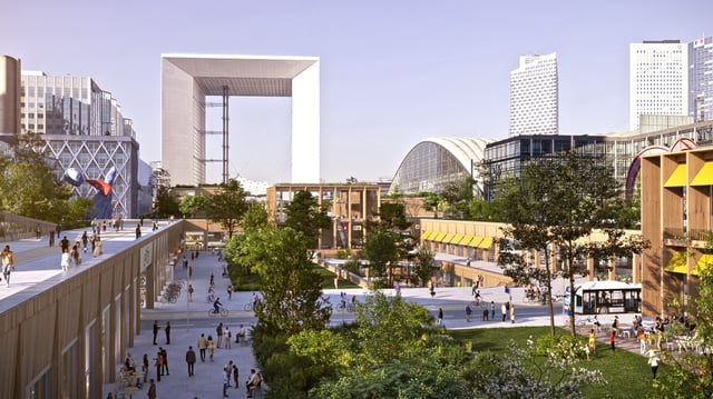 Vue d’artiste du projet la Défense 2050.