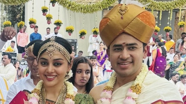 Sivasri Skandaprasad married Tejasvi Surya in an intimate ceremony on March 6.