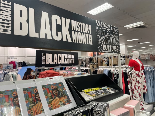 A shelf highlighting products by Black-owned businesses during Black History Month is shown in a Target located in Atlantic Terminal Mall in the Brooklyn borough of New York, U.S., February 18, 2025.   REUTERS/Arriana McLymore/File Photo