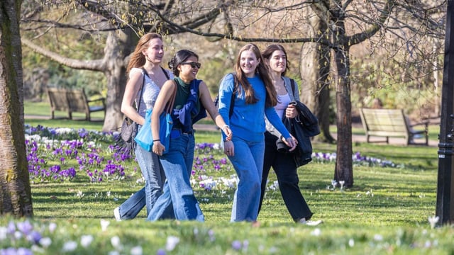 St James’s Park in London, where temperatures were forecast to reach 16C