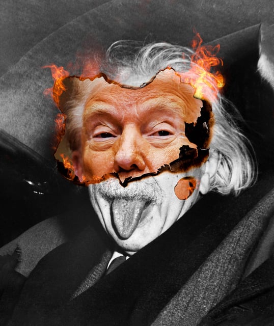 Albert Einstein en 1951 et Donald Trump le 3 mars 2025.