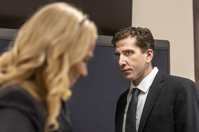 Bryan Kohberger is pictured entering the courtroom for a hearing at the Latah County Courthouse in Moscow, Idaho on June 27, 2023.
