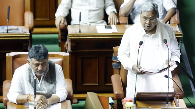Karnataka Chief Minister Siddaramaiah presents the state Budget 2025-26, in Bengaluru.