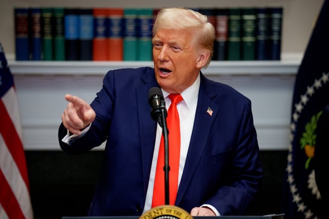 U.S. President Donald Trump in the Roosevelt Room of the White House on March 3, 2025 in Washington, DC.