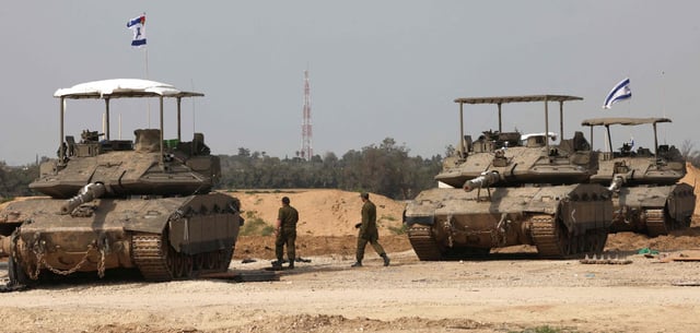 Israelische Soldaten an der Grenze zum Gaza-Streifen