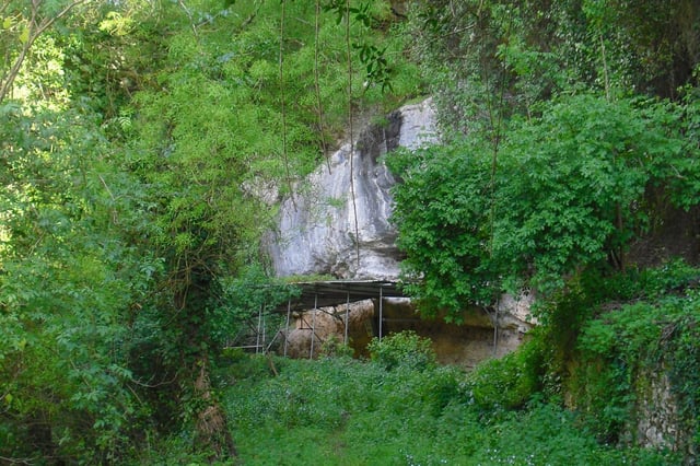 The Lagar Velho shelter in the Lapedo Valley. Photo: Nunorojordao