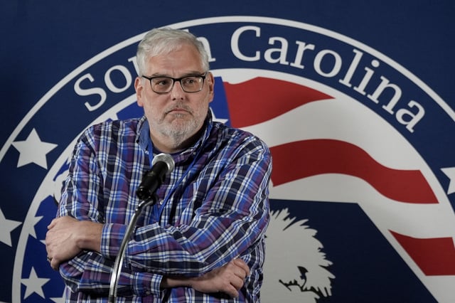 A witness, Jeffrey Collins, reporter for The Associated Press describes the execution of South Carolina inmate Brad Sigmon during a news conference, Friday, March 7, 2025, in Columbia, S.C. (AP Photo/Chris Carlson)