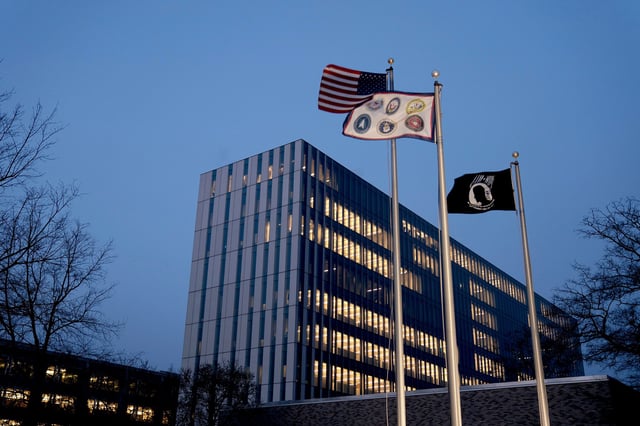 The Arthur J. Altmeyer Social Security Administration building at the agency's headquarters in Woodlawn, Maryland, on February 19.