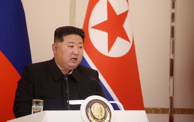 North Korean Leader Kim Jong Un pictured on June 19, 2024, in Pyongyang, North Korea.
