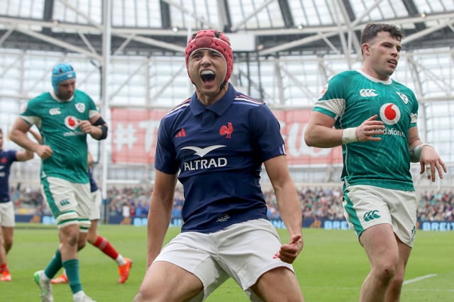 Louis Bielle-Biarrey a inscrit son 16e essai en 18 sélections avec les Bleus.
