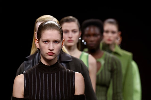 Models present creations by designer Nadege Vanhee as part of her Fall/Winter 2025-2026 Women's ready-to-wear collection show for fashion house Hermes during Paris Fashion Week in Paris, France, March 8, 2025. REUTERS/Gonzalo Fuentes