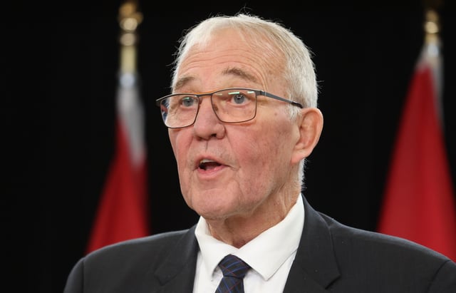 National Defence Minister Bill Blair speaks at a press conference in Ottawa in December 2024. THE CANADIAN PRESS/ Patrick Doyle