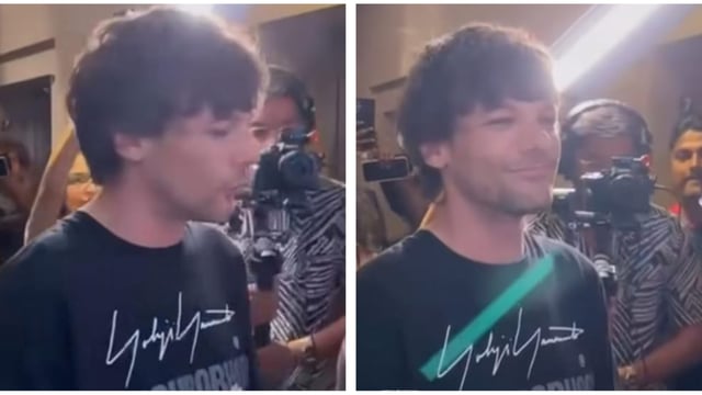 Louis Tomlinson smiled as he was welcomed in Mumbai by eager fans.