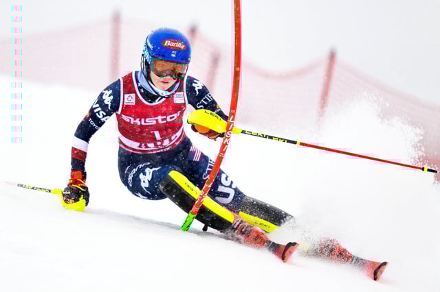 Shiffrin recorded the fastest time in the field on the first run.