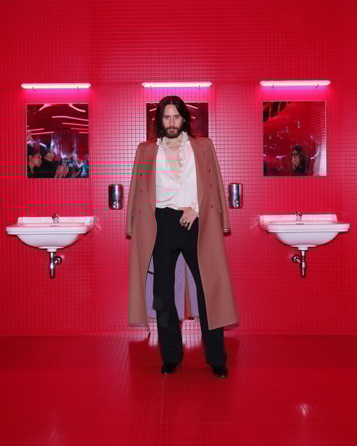 Speaking to outlets including CNN before the show, actor Jared Leto described Valentino's Alessandro Michele as his "brother from another mother."