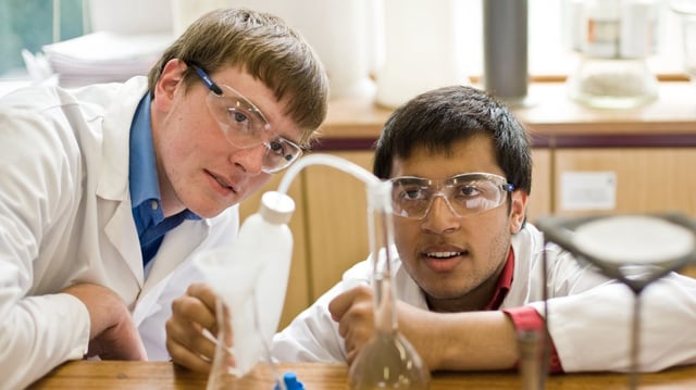 Boys had a 14-point lead over girls in average scores for science in Year 9