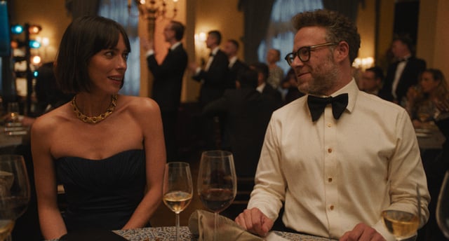 Episode 6. Rebecca Hall and Seth Rogen in &#34;The Studio,&#34; premiering 26 March 2025 on Apple TV+.